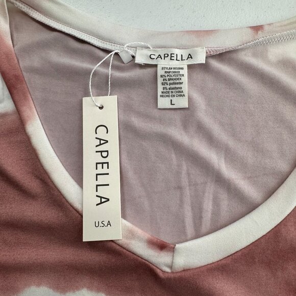 Capella Tie-Dye Sleeveless Maxi Dress L Pink Beach Pockets Hippie Coastal Swim - Picture 8 of 9